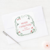 クリスマスギフトラベル、ギフトラベル、ホリディトリート スクエアシール (封筒)