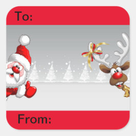 クリスマスギフトラベル スクエアシール