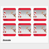 クリスマスギフトラベル スクエアシール (シート)