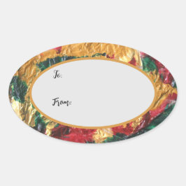 クリスマスギフトラベル 楕円形シール