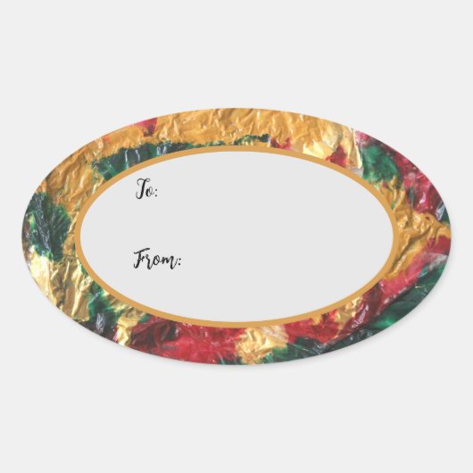 クリスマスギフトラベル 楕円形シール (正面)