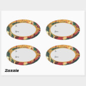 クリスマスギフトラベル 楕円形シール (シート)