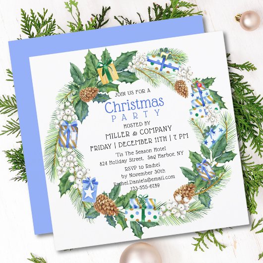 クリスマスギフトリース 法人クリスマスパーティー 招待状