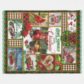 クリスマスギフトレッドトラックカークリスマスブランケット フリースブランケット (正面(横))