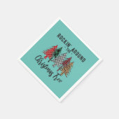 クリスマスギフトロックンザのまわりにクリスマスツリー スタンダードカクテルナプキン (角)