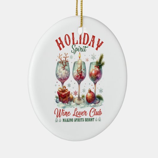 クリスマスギフトワインラバークラブ セラミックオーナメント (右)