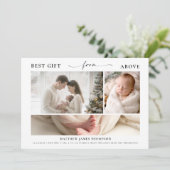 クリスマスギフト上エレガントのモダンベビー3 Photo シーズンカード (スタンド正面)