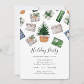 クリスマスギフト交換ホリデーパーティー 招待状 (正面)