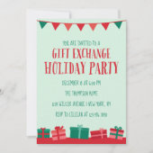 クリスマスギフト交換ホリデーパーティー 招待状 (正面)