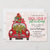 クリスマスギフト交換ホリデーパーティー 招待状 (正面)