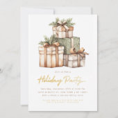 クリスマスギフト交換ホワイトエレファントパーティー 招待状 (正面)