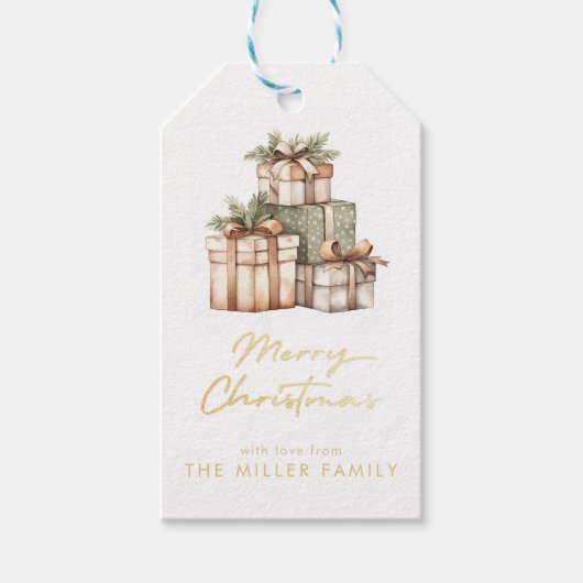 クリスマスギフト交換ホワイトエレファント ギフトタグ (正面)