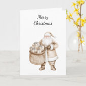 クリスマスギフト付きサンタ カード (黄色い花)