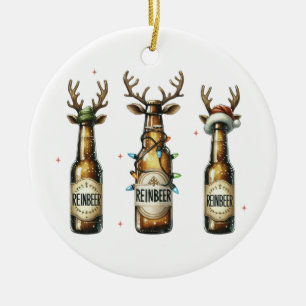 クリスマスギフト再ビールリインビール セラミックオーナメント