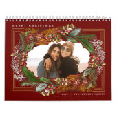 クリスマスギフト写真赤グリーン カレンダー (カバー)