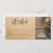 クリスマスギフト券クラフト紙ファームヴィンテージ (正面)