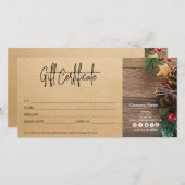 クリスマスギフト券クラフト紙ファームヴィンテージ (正面/裏面)