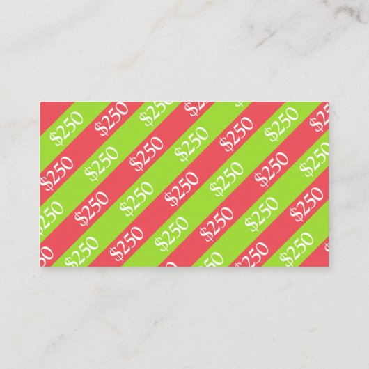 クリスマスギフト券250ドル 割引カード (裏面)