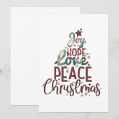 クリスマスギフト喜び愛の平和クリスマス 招待状 (正面/裏面)