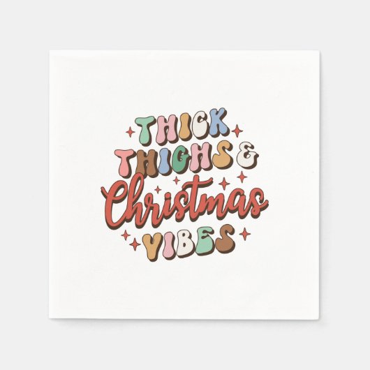 クリスマスギフト太い太い太い太い腿とクリスマスビーブ スタンダードカクテルナプキン (正面)