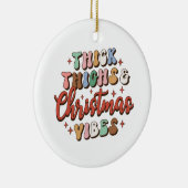 クリスマスギフト太い太い太い太い腿とクリスマスビーブ セラミックオーナメント (右)