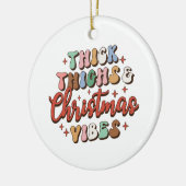 クリスマスギフト太い太い太い太い腿とクリスマスビーブ セラミックオーナメント (左)