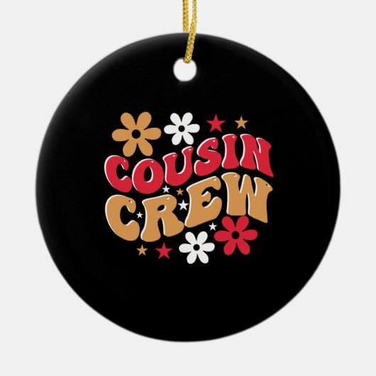 クリスマスギフト従兄弟クルー セラミックオーナメント (正面)