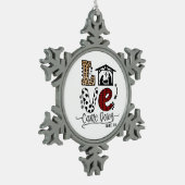 クリスマスギフト愛来ダウン スノーフレークピューターオーナメント (左)