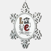 クリスマスギフト愛来ダウン スノーフレークピューターオーナメント (右)