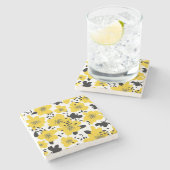 クリスマスギフト抽象芸術切り花とシームレス ストーンコースター (横)