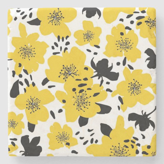 クリスマスギフト抽象芸術切り花とシームレス ストーンコースター (正面)