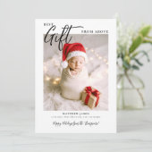 クリスマスギフト書道モダンかわいいベビー写真 シーズンカード (スタンド正面)