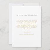 クリスマスギフト書道モダン緑のベビー写真 案内状 (裏面)