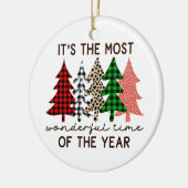 クリスマスギフト最も素晴らしい時期 セラミックオーナメント (左)