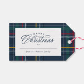 クリスマスギフト海軍のプレイドクラシック エレガント ギフトタグ (正面(横))