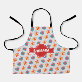 クリスマスギフト灰色オレンジパタミニマルーン エプロン