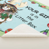 クリスマスギフト猫グリーンおもしろい シェルパブランケット (3/4)