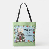 クリスマスギフト猫グリーンおもしろい トートバッグ (裏面)