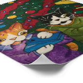 クリスマスギフト猫 ポスター (角)