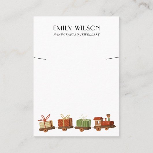 クリスマスギフト玩具トレインネックレスブレスレットディスプレイ 名刺 (正面)