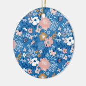 クリスマスギフト生地デザインシンプル花付き セラミックオーナメント (左)