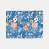 クリスマスギフト生地デザインシンプル花付き フリースブランケット (正面(横))