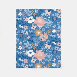 クリスマスギフト生地デザインシンプル花付き フリースブランケット