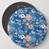 クリスマスギフト生地デザインシンプル花付き 缶バッジ (正面&裏面)