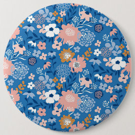 クリスマスギフト生地デザインシンプル花付き 缶バッジ