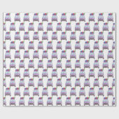 クリスマスギフト用紫の車水彩 ラッピングペーパー (フラット)