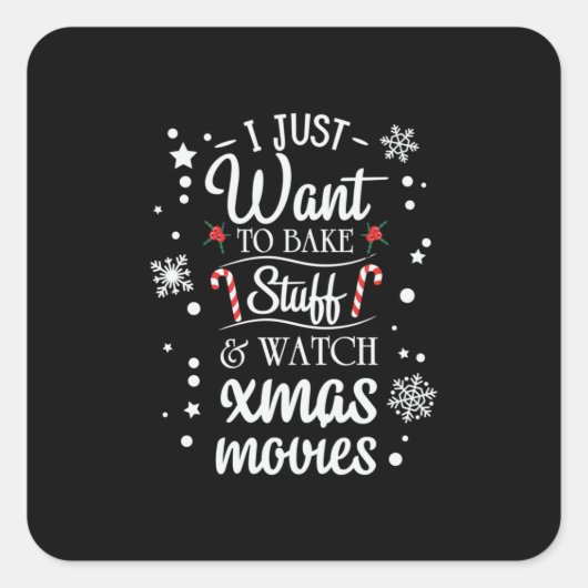 クリスマスギフト私はただ見たいクリスマス映画 スクエアシール (正面)