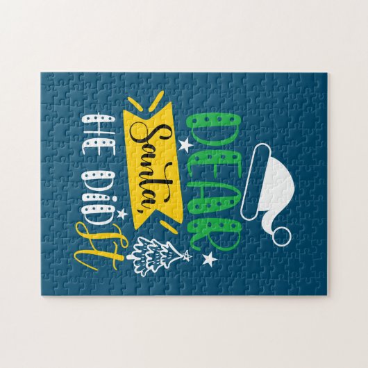 クリスマスギフト親愛サンタ彼はそれをやった ジグソーパズル (横)