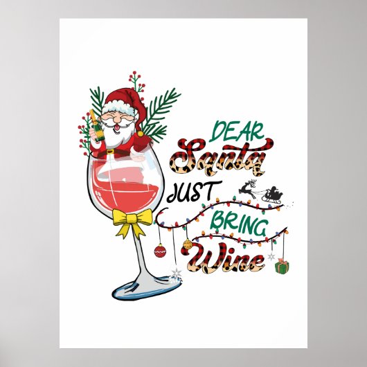 クリスマスギフト親愛サンタJust Bring Wine ポスター (正面)