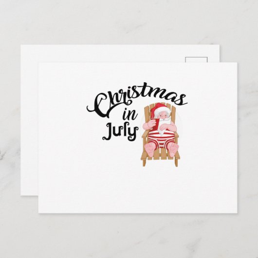 クリスマスギフト7月のおもしろいクリスマス シーズンポストカード (正面/裏面)
